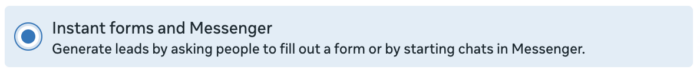 Instant Forms and Messenger Conversion Location